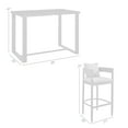 thumbnail image 4 of Armen Living Argiope Outdoor Patio 5-Piece Bar Table Set in Aluminum with Grey Cushions, 4 of 12