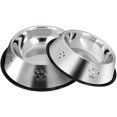 thumbnail image 1 of Juego de 2 cuencos para perros de acero inoxidable S-18 cm, cuencos para gatos y perros con base de goma antideslizante, cuencos para animales pequeños y cuencos de agua Rojo Verde, 1 of 5