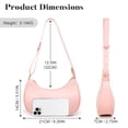 thumbnail image 4 of KXF Women Leather Underarm Bag Crescent Shoulder Handbag Saddle Bag Chic Purse Satchel Purse, 4 of 6