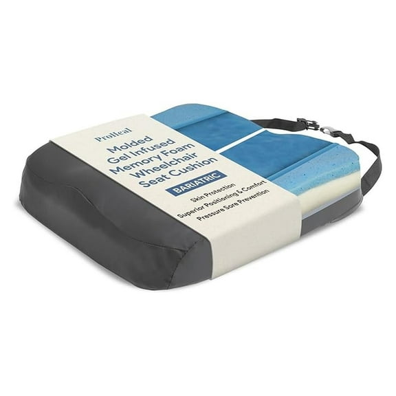 Bariatric Wheelchair Seat Cushion with Gel Infused Memory Foam - 22" x 18" x 3" - Orthopedic, Coccyx, Tailbone Support - High Resilience for Positioning and Stability - Prevents Pressure Sores