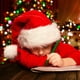 thumbnail image 3 of Gorros de Feliz Navidad, gorros de Navidad rojos de Papá Noel de felpa largos y gruesos para niños y adultos, regalos de decoraciones para fiestas de Navidad y Año Nuevo, 3 of 4