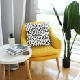 thumbnail image 6 of Black White Leopard Square Throw Pillow Covers Couch Decorative Pillow Cases Outdoor Sofa Cushion Cover Modern Decor for Bed Living Room 16" x 16", 6 of 7