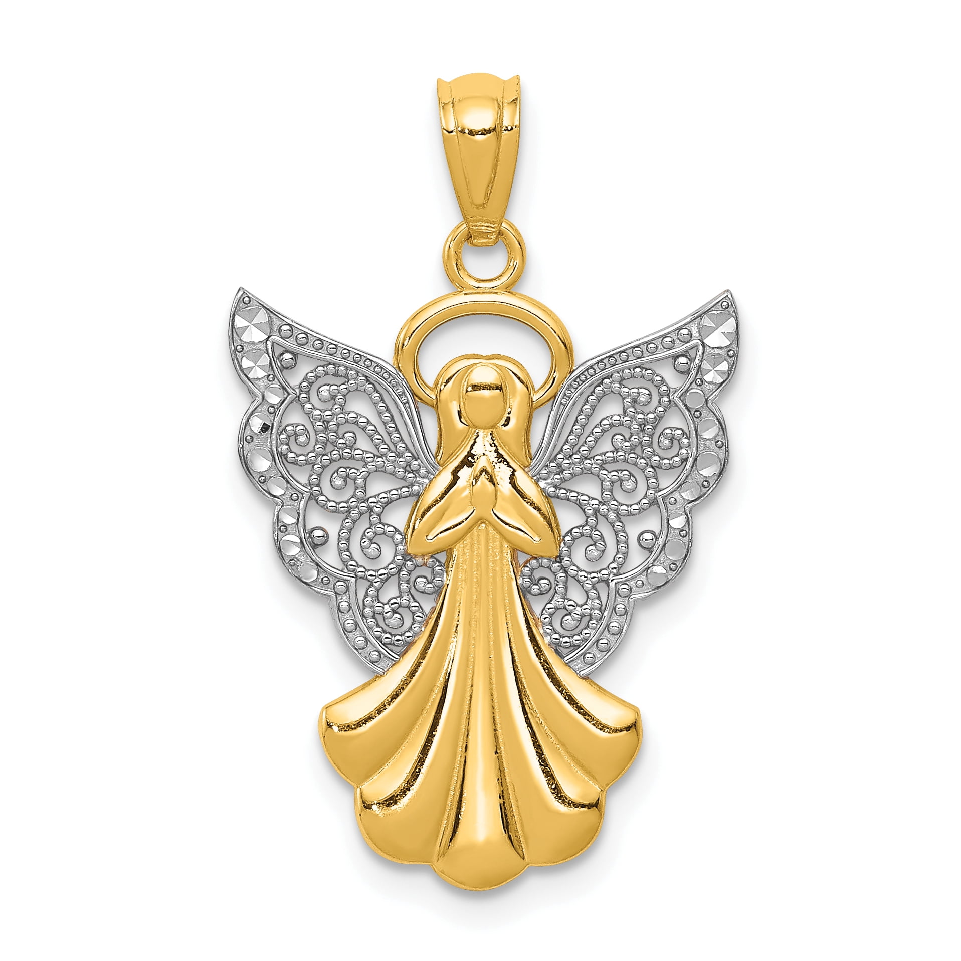 Pendentif Ange En Or Jaune 9 Carats - Marque Ocarat, Forme Ronde, Neuf Avec étiquettes