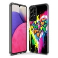 thumbnail image 3 of MUNDAZE Samsung Galaxy A71 5G Shockproof Clear Hybrid Protective Phone Case Colorful Rainbow Hearts Love Graffiti Painting Cover, 3 of 5