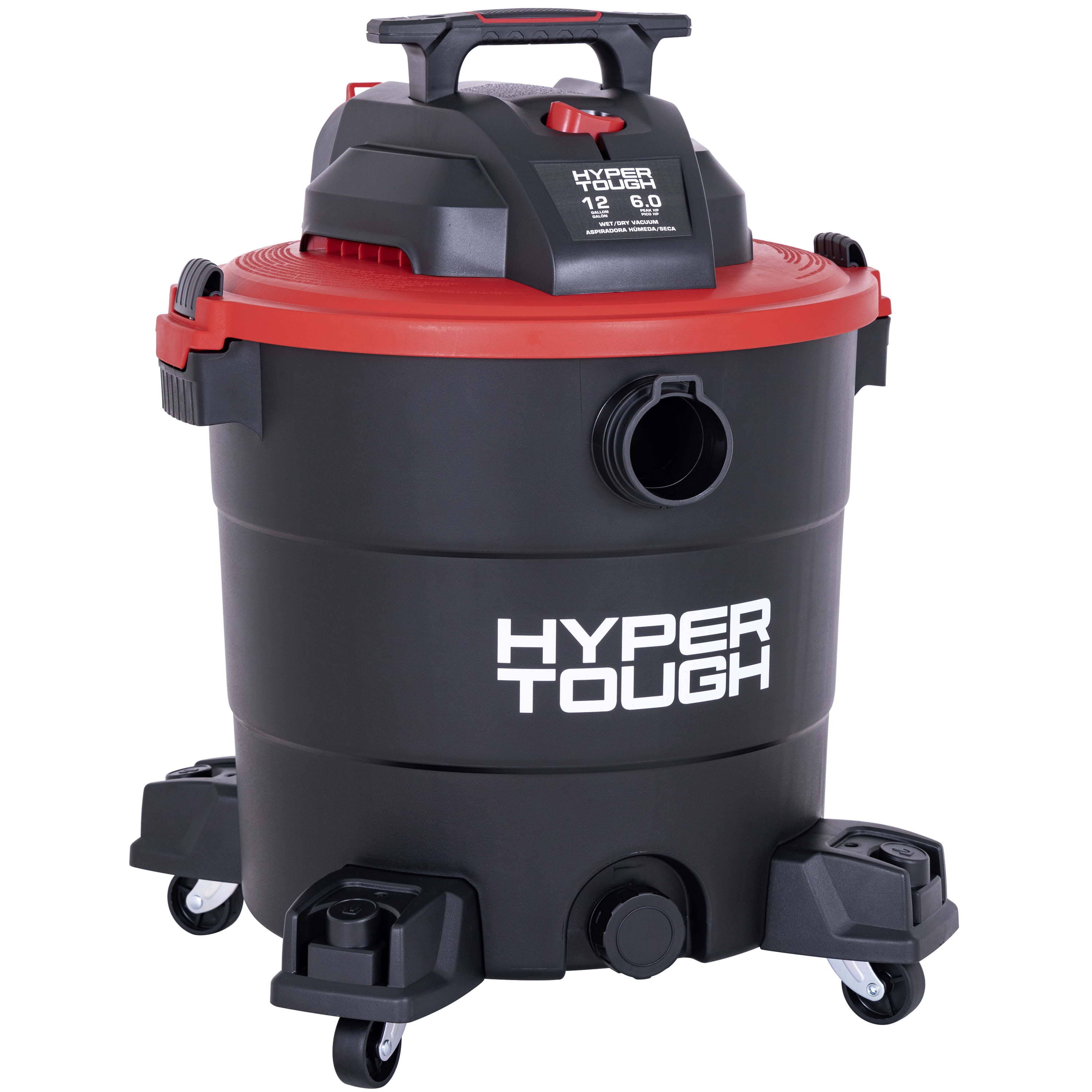Hyper Tough 12 Gallon 6HP Poly Wet/Dry Vacuum for Home, Car, Garage & Workshop