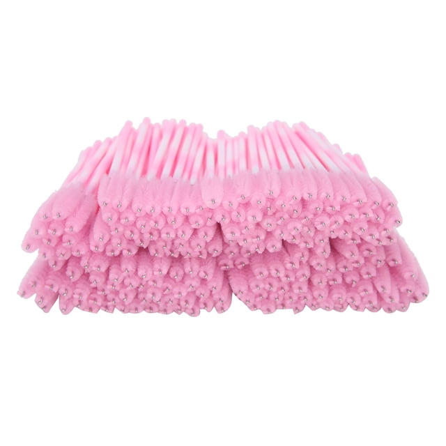 Cepillo de pestañas portátil desechable de 200 piezas, cepillo de pestañas de viaje, herramienta de maquillaje, accesorio rosa