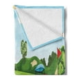thumbnail image 2 of Golf Course Scene Soft Flannel Fleece Blanket, Summer Landscape Sportive Hobby with Hills Car Pond and Flags, Cozy Plush for Indoor and Outdoor Use, 50" x 60", Apple Green Multicolor, by Ambesonne, 2 of 5