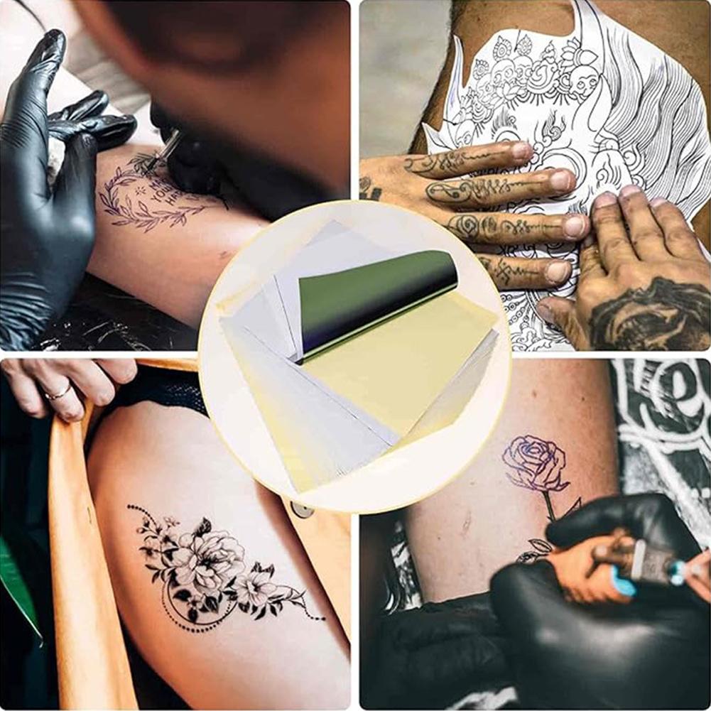 Tattoo Transfer Paper - 40 Sheets Thermal Stencil Paper for Tattoo Machine, 4 Layers High Definition Transfer Papers, DIY Tattoow Tracing Papers for Tattooing Transfering Kit Supplies