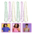 thumbnail image 5 of KAKOWELY 12 collares de Mardi Gras con cuentas doradas, moradas y verdes para mujeres y niñas, accesorios para disfraces de carnaval mexicano., 5 of 5