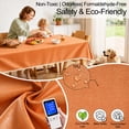 thumbnail image 2 of Inosoo Thick Faux linen Tablecloth for Fall Pumpkin Festival, 60x84 inch Rectangle TPU Waterproof & Oil-Proof Coating Wipe Clean Linen Table Cloth, Orange, 2 of 10