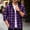 Purple, variant on Men's Flannel Hooded Shirt Jacket, Casual Button Down Plaid Shirts, Long Sleeve Stylish Hoodie with Chest Pocket Red