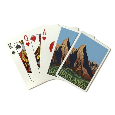 

Badlands National Park South Dakota Lantern Press Premium Playing Cards 52 Card Deck with Jokers USA Made