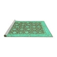 thumbnail image 2 of Ahgly Company Machine Washable Indoor Rectangle Oriental Turquoise Blue Traditional Area Rugs, 6' x 9', 2 of 4