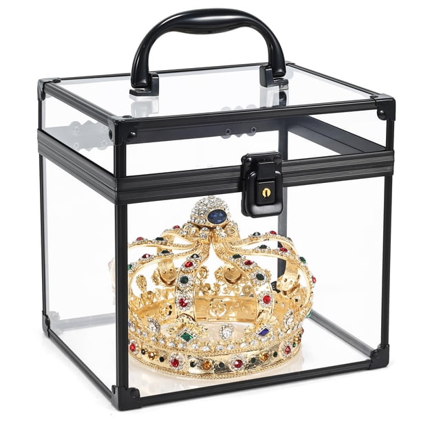 Estuche de maquillaje Costravio Crown Box organizador de artículos de tocador transparente