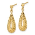 thumbnail image 2 of Auriga Fine Jewelry 14K Yellow Gold Filigree Teardrop Dangle Earrings for Women (L- 1.03 inch, W- 0.37 inch), 2 of 5