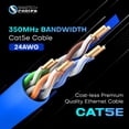 thumbnail image 3 of Smartech Cat5e Plenum Ethernet Cable - 1000ft, 24AWG, 350MHz, 4-Pair UTP, Blue, 3 of 6