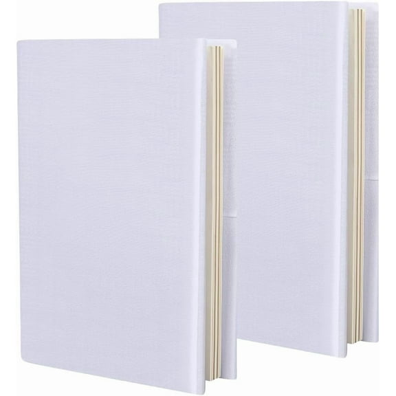 2pcs Elastic Fabric Book Covers Elastic Notebook Wraps Rectangle White 180x322x1mm
