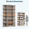 thumbnail image 4 of EastVita 6 Tier Tall Bookshelf with Storage, Modern Farmhouse Bookcase, Grey, 4 of 6