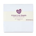 thumbnail image 4 of Parent's Choice 180 Thread Count White Cotton Fitted Crib Sheet, 4 of 6