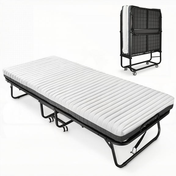 Memory Foam Folding Bed for Guests - 75"L*46"W, Foldable to 46"L*12.8"W*45.2"H