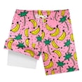 thumbnail image 4 of PRfgtbd Boys Summer Beach Shorts With Double Layer Mesh Swim Trunks Pocket Kids Cartton Print Swimwear Boy's Swim Trunks Bathing Suit 2-3 Years, 4 of 4