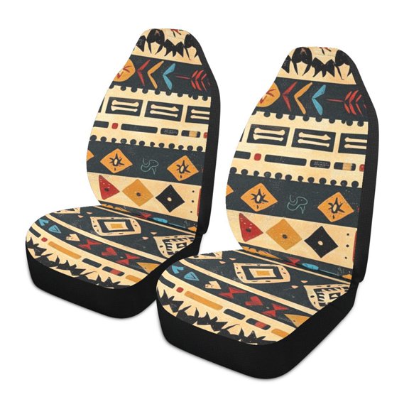 ALAZA Boho Tribal Ethnic Car Seat Covers 2 PCs Universal Auto Front Seats Interior Protector