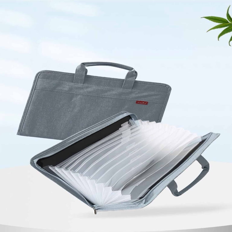 12-Pocket Fireproof Document Organizer – Accordion File Folder With Zipper, Card Slots For Passports, Receipts & Papers