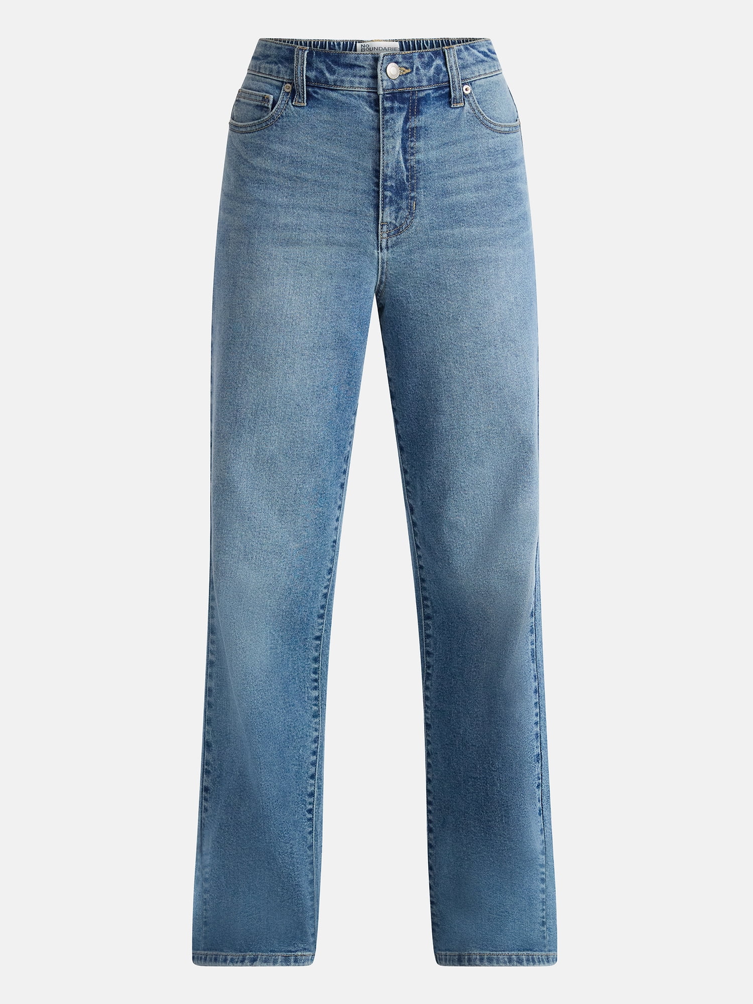 No Boundaries High Rise Baggy Wide Leg Jeans, 34" Inseam, Women’s and Women's Plus