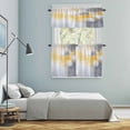 thumbnail image 6 of Abstract Color Graffiti Kitchen Curtains Valances and Tiers Set of 3 Grey Yellow Oil Painting Style Tier Curtains and Valance with Rod Pocket for Small Windows, 27.5"x24", 6 of 9