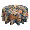 thumbnail image 4 of Pioneer Flower Floral Print Pattern Round Tablecloth 60"x60",Wrinkle Wipeable Table Cloth for Kitchen Dining Room Picnic Patio Party, 4 of 6