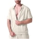 thumbnail image 1 of pstuiky Camisas de vestir de manga corta para hombre, Camisa informal de verano para hombre, de color liso, de manga corta, con solapa y cremallera ropa de hombre s, 1 of 4