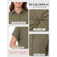 thumbnail image 4 of MOYIKO Womens Button Down Shirts Short Sleeve Shirt Collared Casual Work Blouses Summer Tops with Pockets, 4 of 7