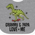 thumbnail image 4 of Inktastic Grammy and Papa Love Me Dinosaur Grandson Boys Baby Bib, 4 of 4
