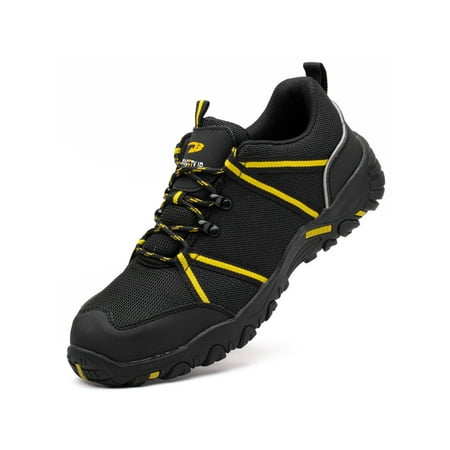 

Colisha Men Safety Shoe Slip Resistant Work Boots Lace Up Protection Boot Mens Puncture-proof Working Shoes Steel Toe Booties Black #2 7