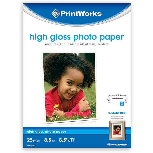 Printworks Papier Photo Brillant Premium 8 1/2 X 11 Pouces 25 Feuilles (00468)