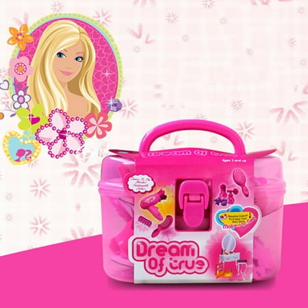 Kids Beauty Salon Set Toys 17pcs Little Girl Makeup Kit Pretend