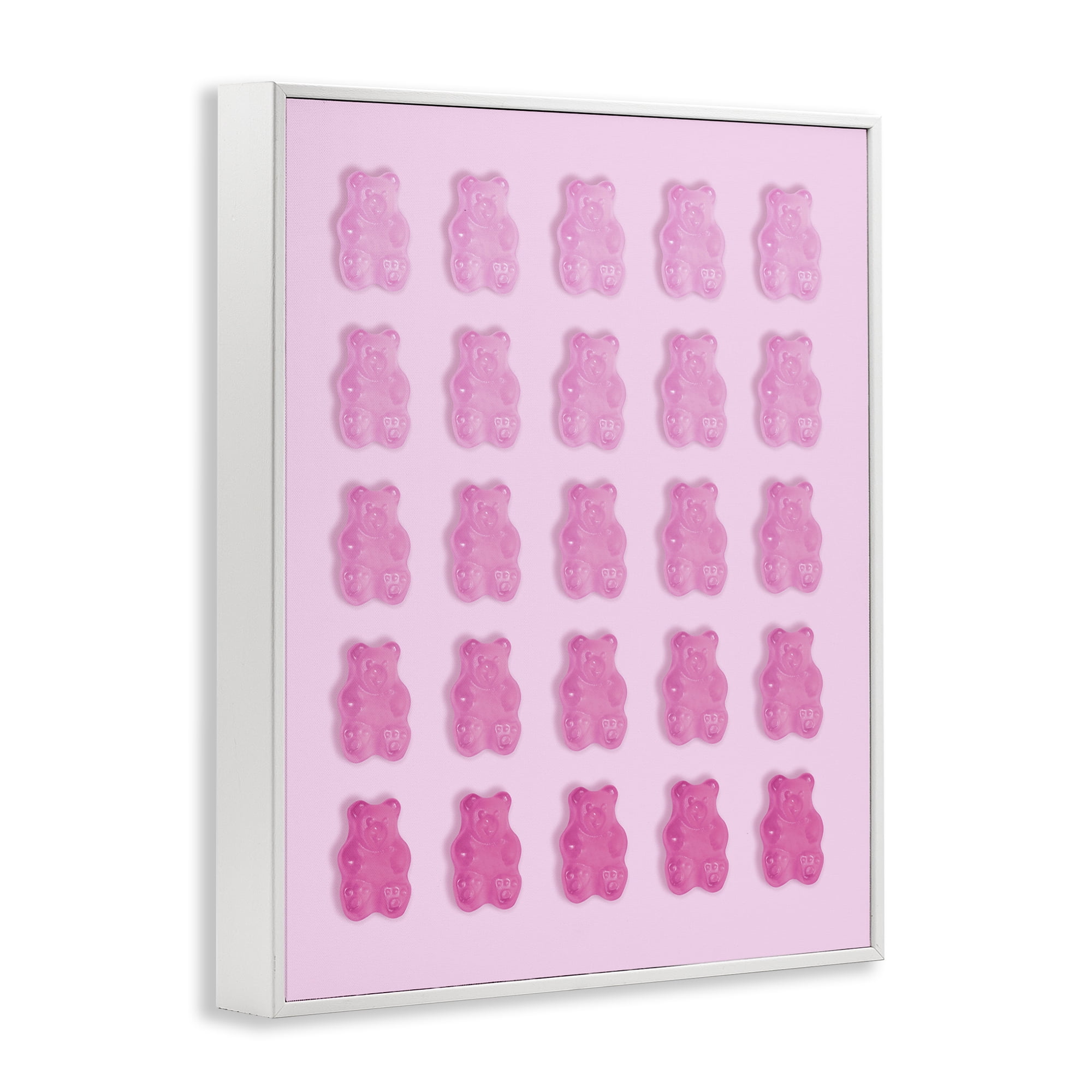 Stupell Industries Gradient Pastel Pink Bears White Framed Giclee Art, design by LISH Creative