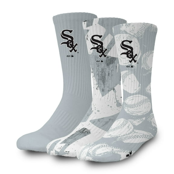 ISlide Chicago White Sox Three-Pack Lifestyle Crew Socks Set