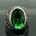 thumbnail image 2 of Men Handmade Ring , Green Stone Ring , Emerald Stone Ring , Sterling Silver Vintage Ring , Men Silver Jewelry , Anniversary Gifts for Hims, 2 of 3