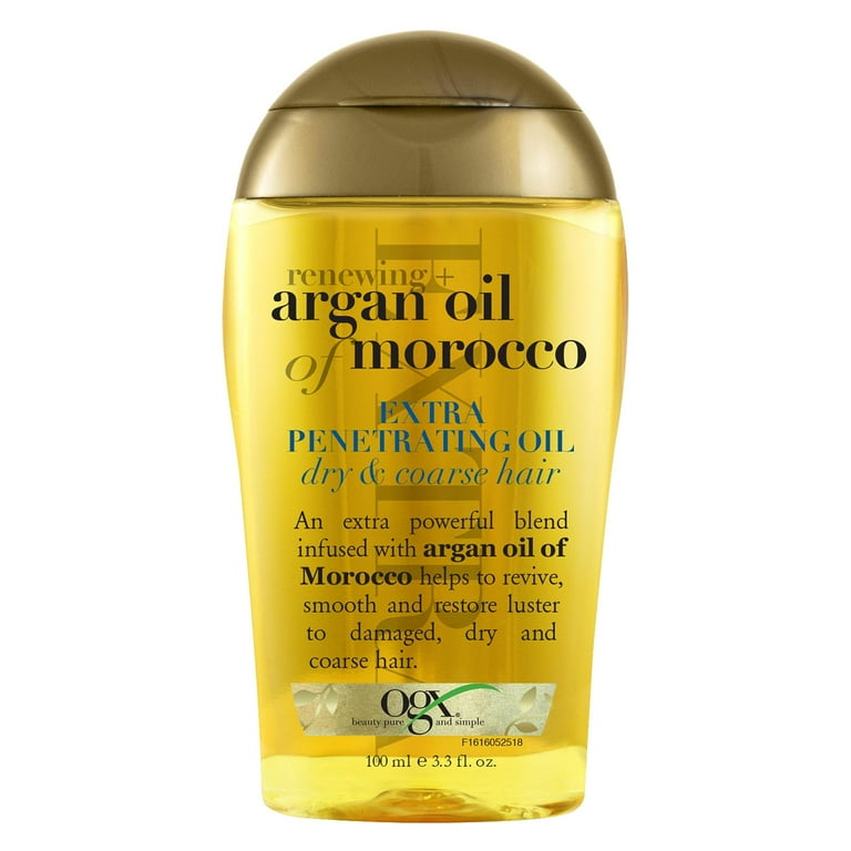 Ogx Extra Strength Renewing Argan Oil Of Morocco Penetrating Hair Oil Treatment Luxurious Deep Moisturizing Serum for Dry Damaged Coarse Hair 3.3