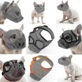 thumbnail image 4 of Bozales para perros de hocico corto, bozal para bulldog ajustable, bozal para perros de malla transpirable para masticar, naranja y negro M, 4 of 5