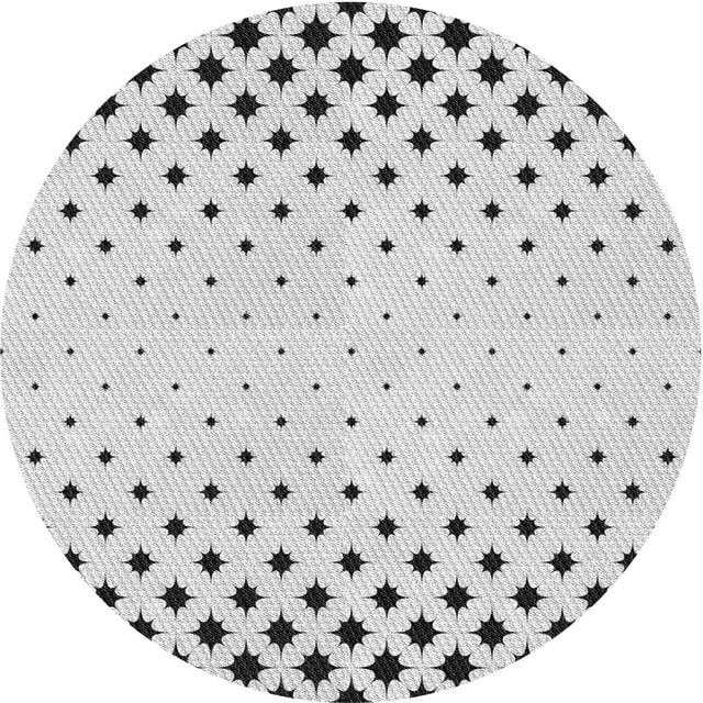 Ahgly Company Tapis Rond Lavable en Machine Intérieur Transitionnel Gris Platine, 4 Pieds Rond