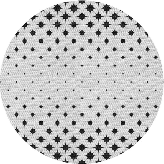 Ahgly Company Machine Washable Indoor Round Transitional Platinum Gray Area Rugs, 4' Round