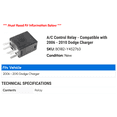 thumbnail image 2 of A/C Control Relay - Compatible with 2006 - 2010 Dodge Charger 2007 2008 2009, 2 of 2
