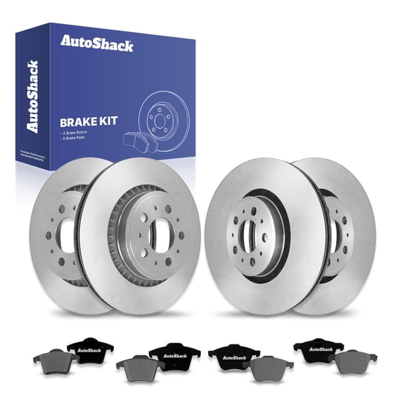 AutoShack Front Vented & Rear Vented Brake Rotors   Ceramic Pads 12-PC Brake Kit Replacement for 2003-2014 Volvo XC90