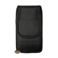 thumbnail image 2 of For Motorola Moto G Stylus 2023 (5G and 4G) Pouch Case Universal Vertical Canvas Built in Credit Card ID Slot and Belt Clip Loop Holster Cell Phone Holder Cover - Black, 2 of 7