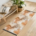 thumbnail image 6 of Warm Brown and White Marble Runner Area Rug 2x6 Soft Non-Slip Washable Bedside Carpet for Hallway Bedroom Living Room Home Decor, 6 of 8