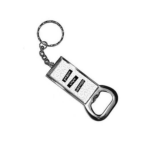 Peace Love Lacrosse Keychain Key Chain Ring Bottle Bottlecap Opener