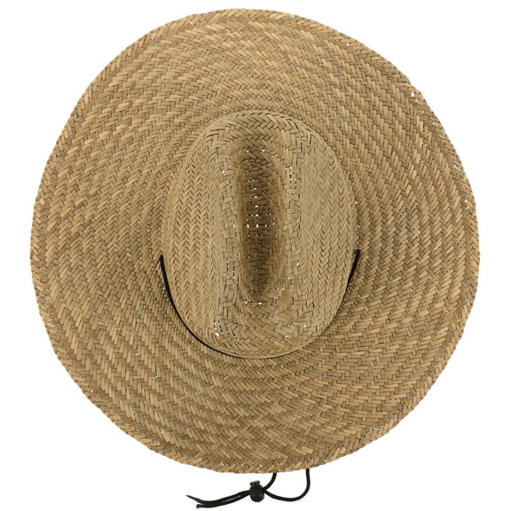 Khaki Straw Sun Hat for Men and Women with Wide Brim for Maximum UV Protection and Stylish Look