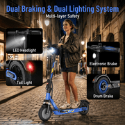 Electric Scooter for Adults,Fast Adult Scooter Electric 19 MPH,Long Range Motorized E Scooter Foldable 350W for Commuting,10 Solid Tires
